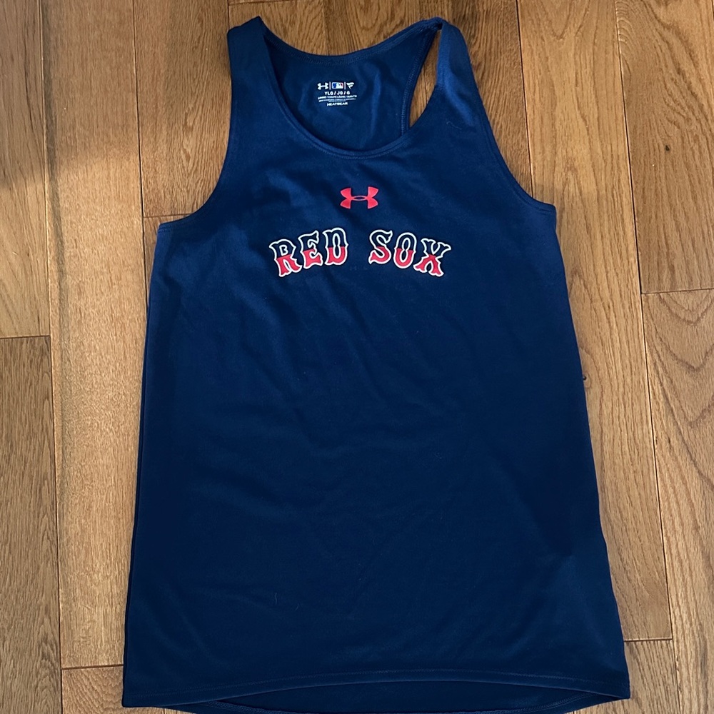 Under Armour Navy Red Sox Kids Tank Top